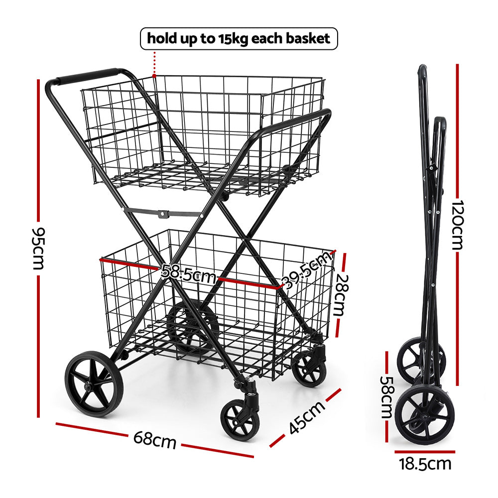 Emajin Foldable Shopping Trolley Cart - Image 2