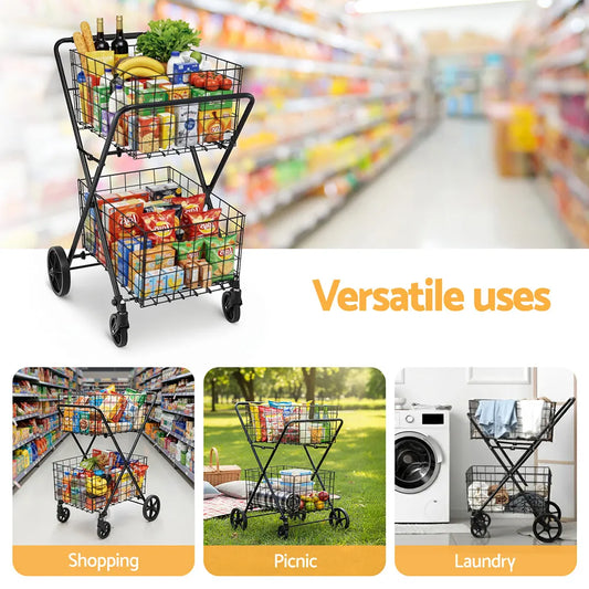 Emajin Foldable Shopping Trolley Cart - Image 4