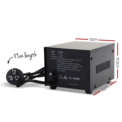 Giantz Step Down Transformer 200W 240V TO 110V Stepdown Voltage Converter AU-US - Image 2