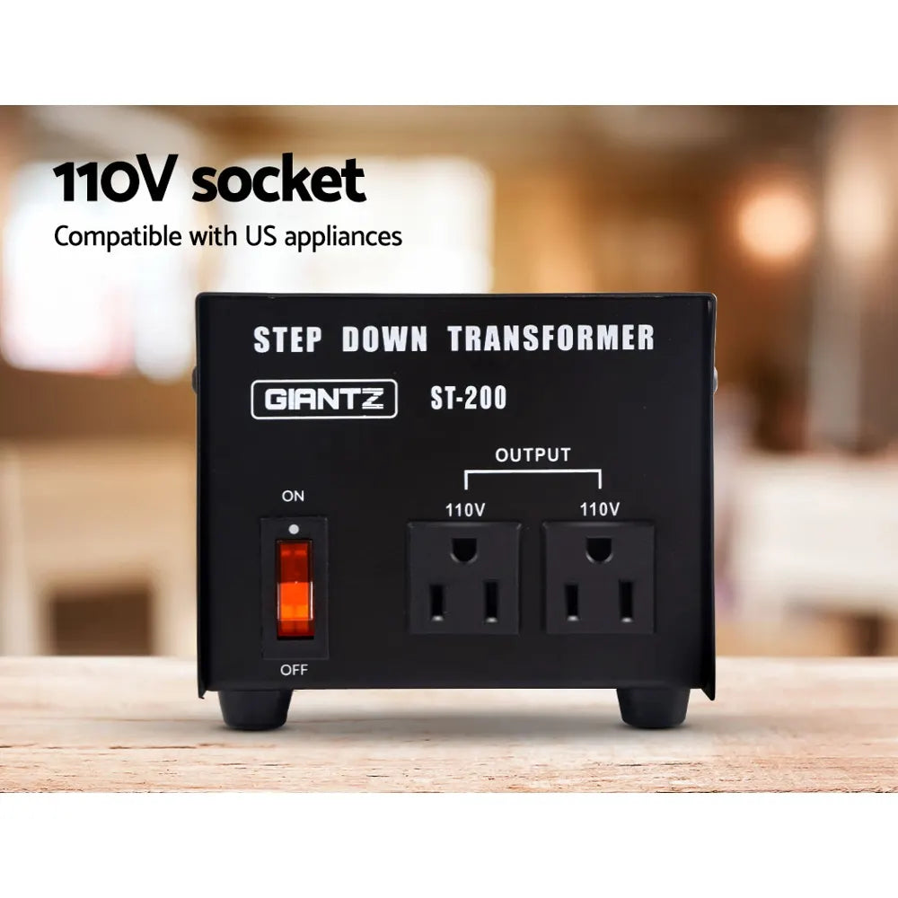 Giantz Step Down Transformer 200W 240V TO 110V Stepdown Voltage Converter AU-US - Image 4