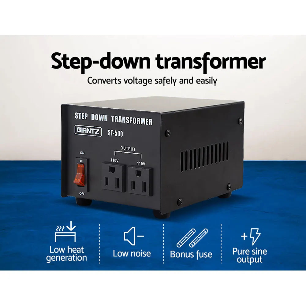 Giantz Step Down Transformer 500W 240V TO 110V Stepdown Voltage Converter AU-US - Image 3