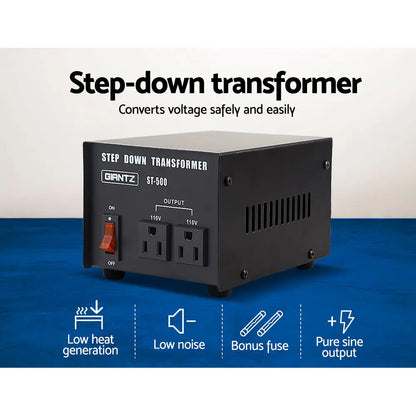 Giantz Step Down Transformer 500W 240V TO 110V Stepdown Voltage Converter AU-US - Image 3