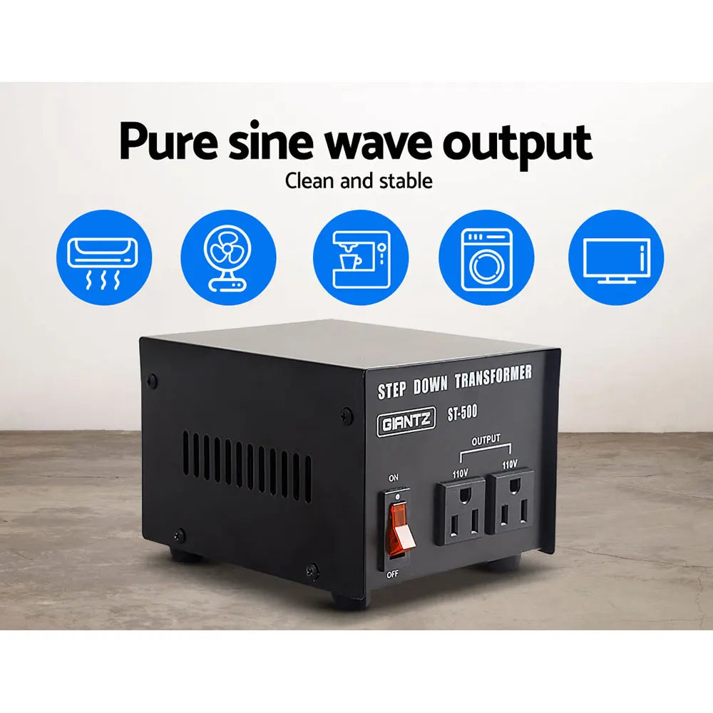 Giantz Step Down Transformer 500W 240V TO 110V Stepdown Voltage Converter AU-US - Image 5