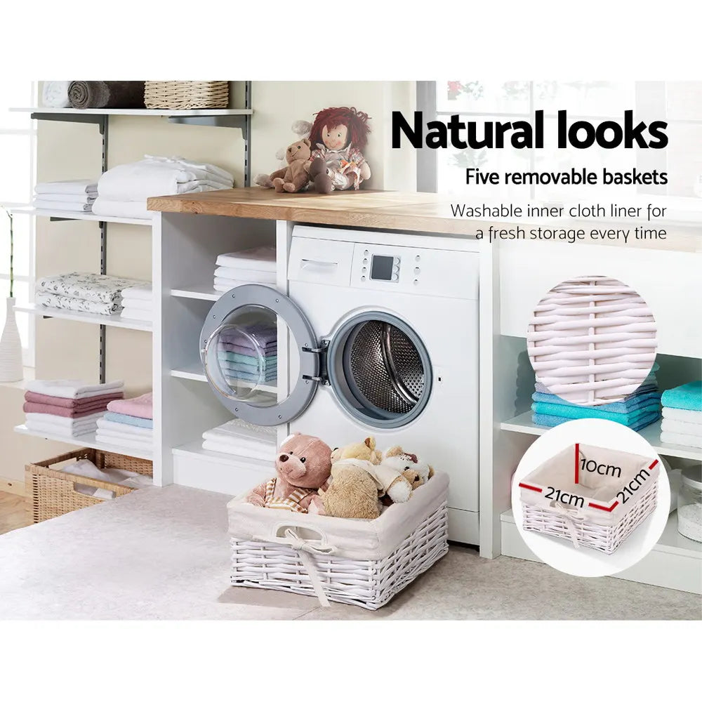 Artiss 5 Chest of Drawers with 5 Baskets - MAY - Image 8