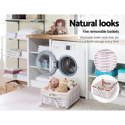 Artiss 5 Chest of Drawers with 5 Baskets - MAY - Image 8