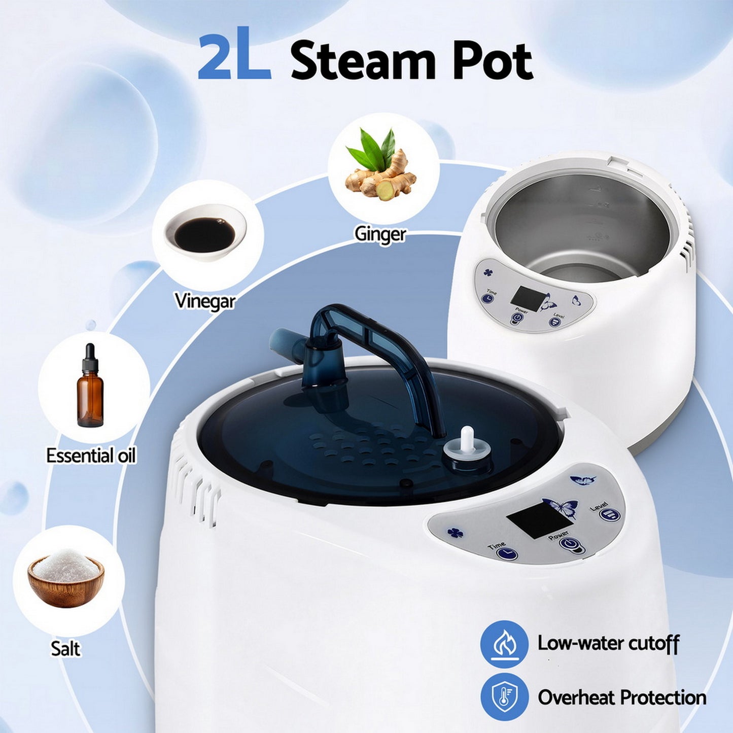Devanti Portable Steam Sauna Tent 1000W 2L Steamer Pot Personal Home SPA Timer - Image 5