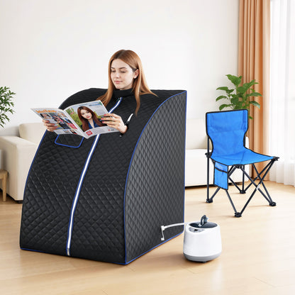 Devanti Portable Steam Sauna Tent 1000W 2L Steamer Pot Personal Home SPA Timer - Image 9