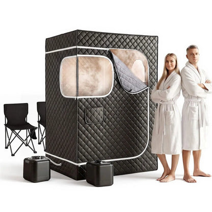 Devanti Portable Steam Sauna Tent 2 Person 1000W 3L Steamer Home SPA 60Min Timer