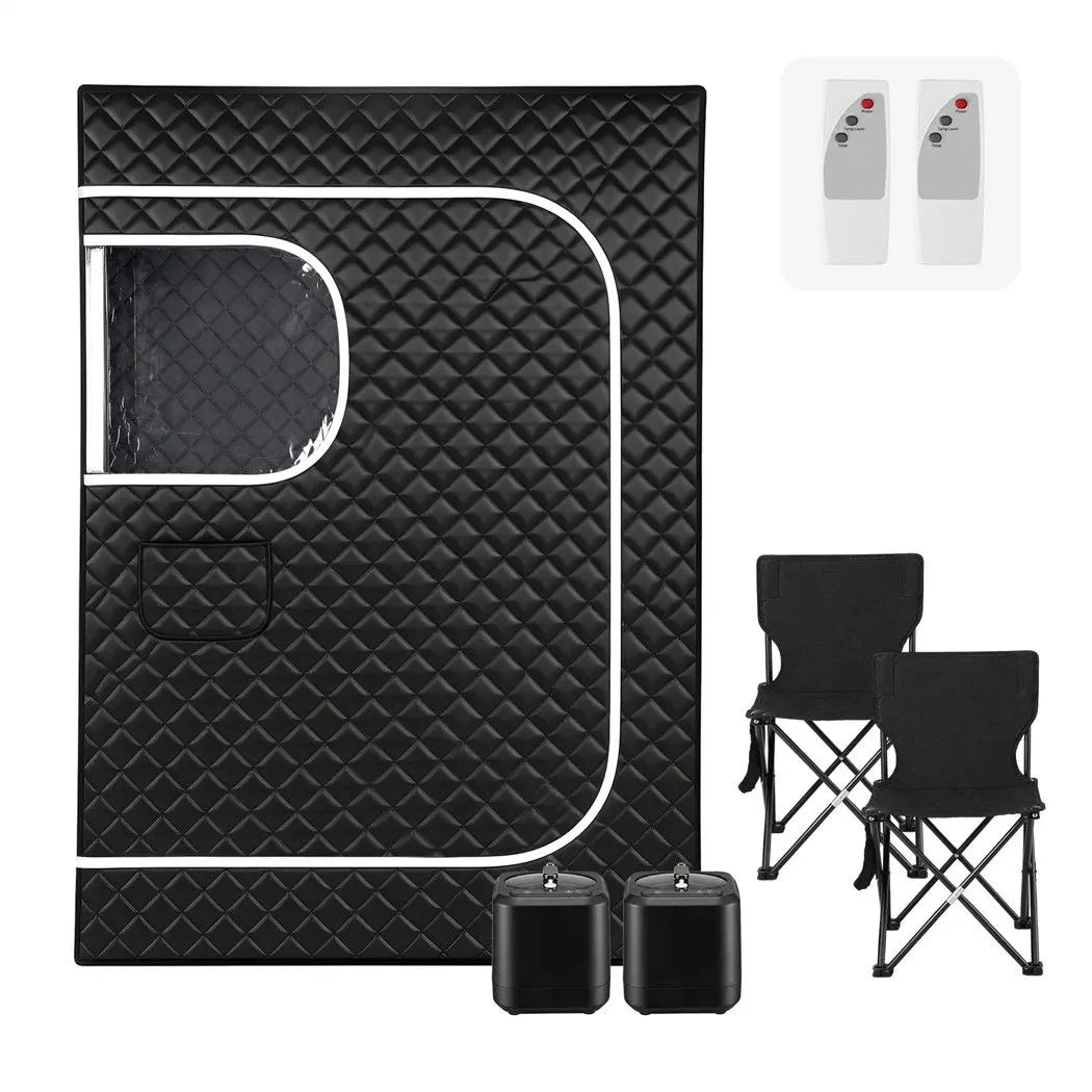 Devanti Portable Steam Sauna Tent 2 Person 1000W 3L Steamer Home SPA 60Min Timer - Image 3