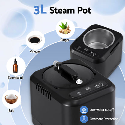 Devanti Portable Steam Sauna Tent 1000W 3L Steamer Pot Full Body Home SPA Timer - Image 5