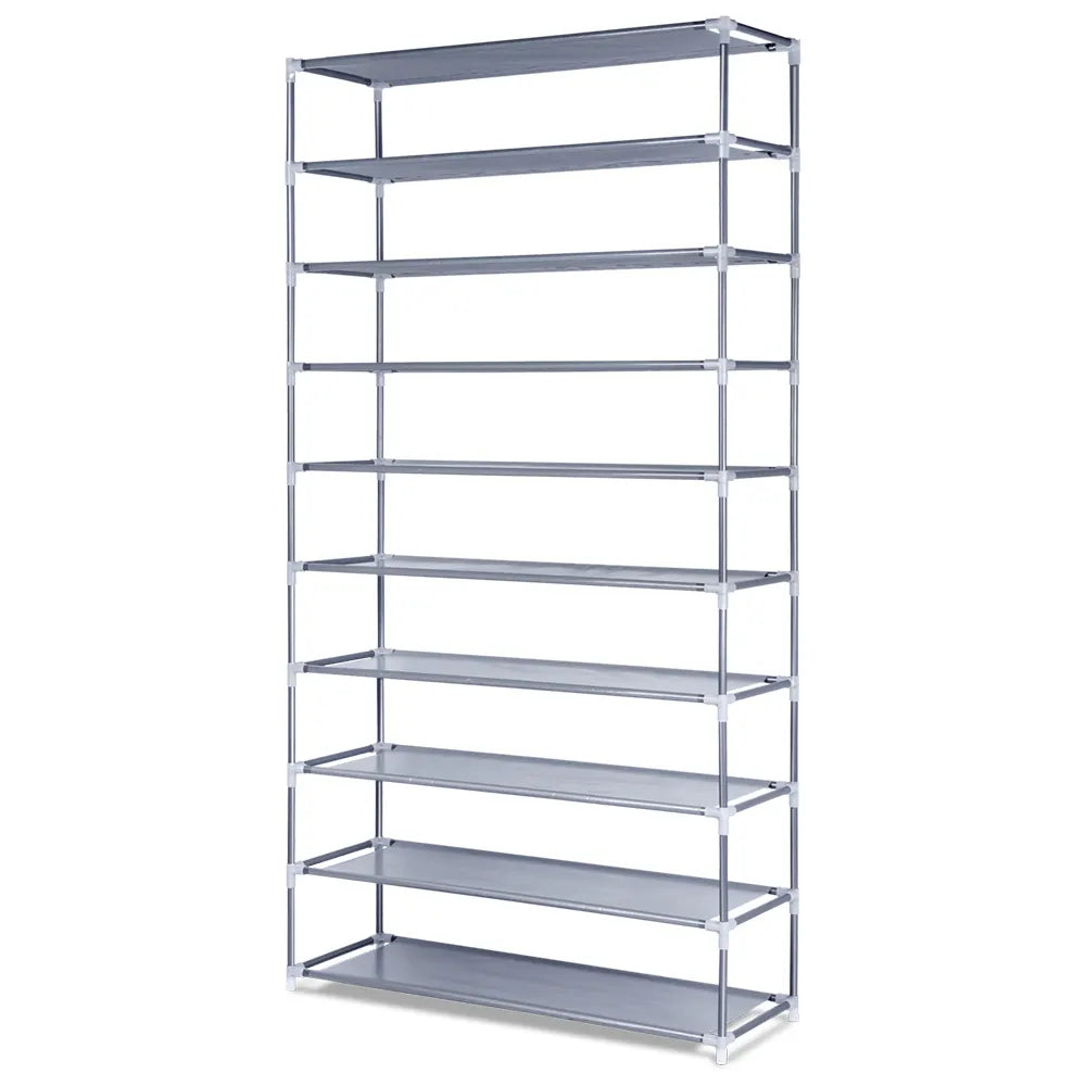 Artiss Shoe Rack Cabinet Stackable 10-Tier Grey - Image 3