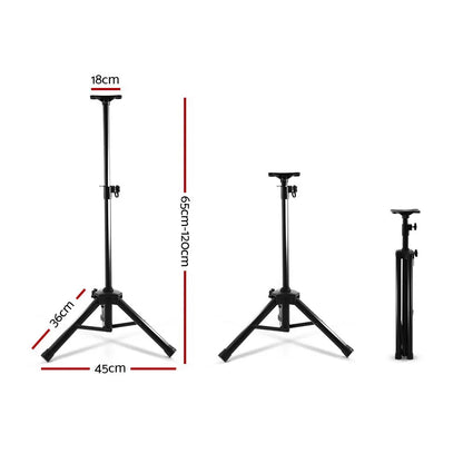 Alpha Speaker Stand 65-120cm Adjustable Height Surround Sound Studio Home 2pcs - Image 2