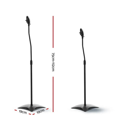 Alpha Speaker Stand 75-112cm Adjustable Height Surround Sound Studio Home 2pcs - Image 2