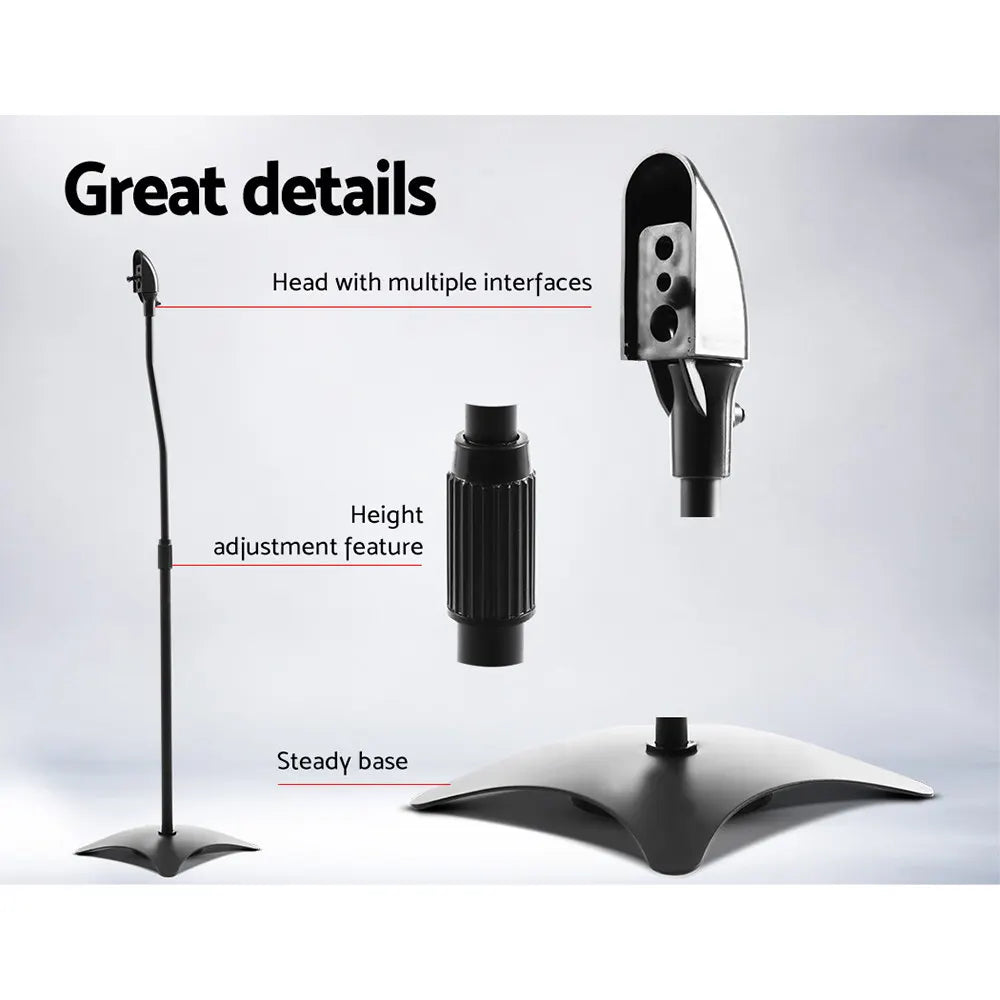Alpha Speaker Stand 75-112cm Adjustable Height Surround Sound Studio Home 2pcs - Image 5