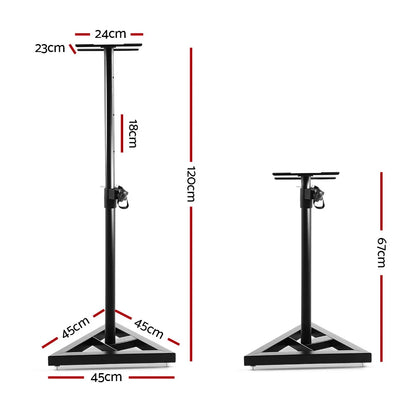 Alpha Speaker Stand 67-120cm Adjustable Height Surround Sound Studio Home 2pcs - Image 2
