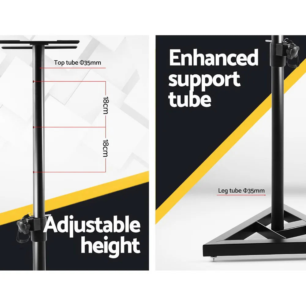 Alpha Speaker Stand 67-120cm Adjustable Height Surround Sound Studio Home 2pcs - Image 5
