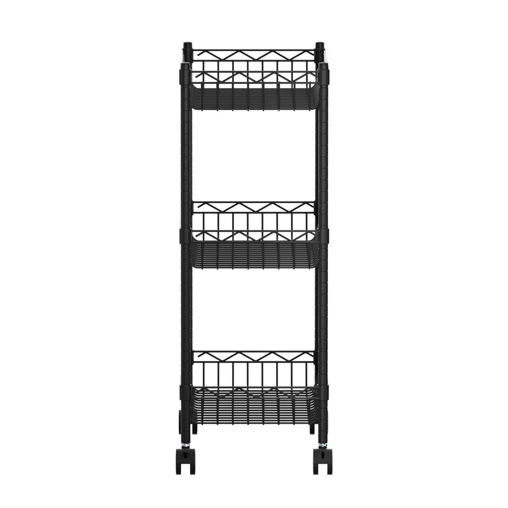 Artiss 3-Tier Shelving Unit Adjustable Garage Storage Kitchen Rack With Wheels - Image 4