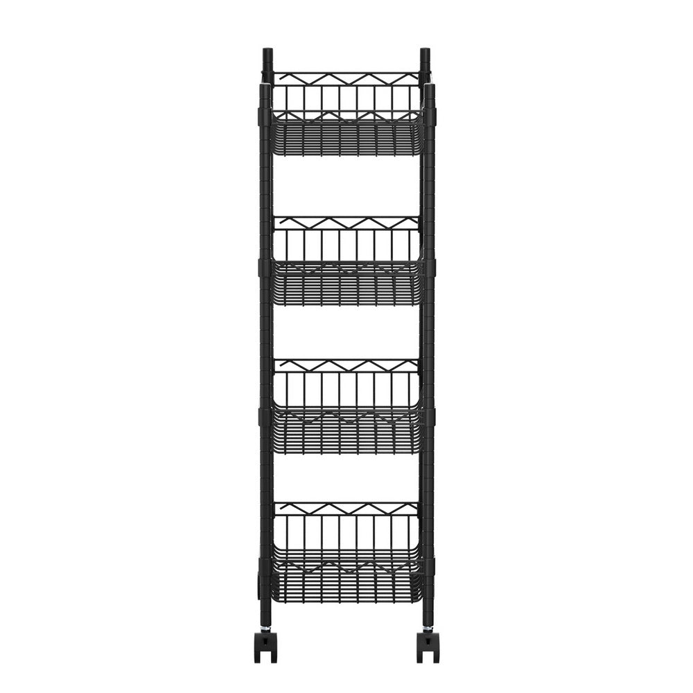 Artiss 4-Tier Shelving Unit Adjustable Garage Storage Kitchen Rack With Wheels - Image 4