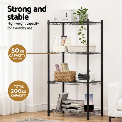 Artiss 4-Tier Shelving Unit Adjustable Garage Storage Shelves Kitchen Rack Steel - Image 6