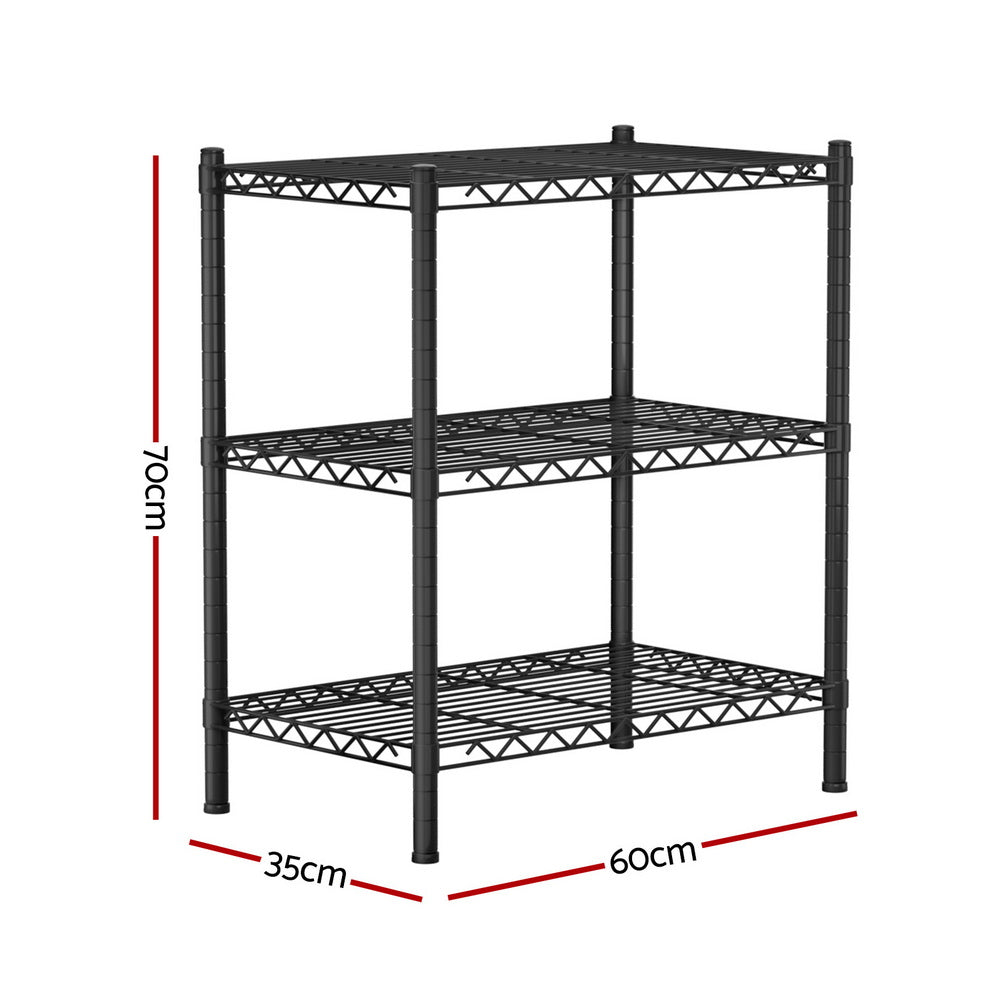 Artiss 3-Tier Shelving Unit Adjustable Garage Storage Shelves Kitchen Rack Steel - Image 3