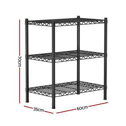 Artiss 3-Tier Shelving Unit Adjustable Garage Storage Shelves Kitchen Rack Steel - Image 3