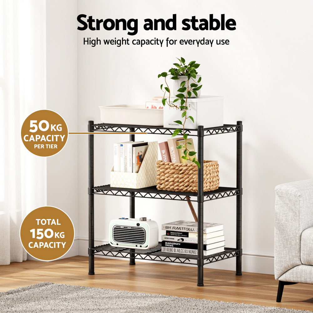 Artiss 3-Tier Shelving Unit Adjustable Garage Storage Shelves Kitchen Rack Steel - Image 6