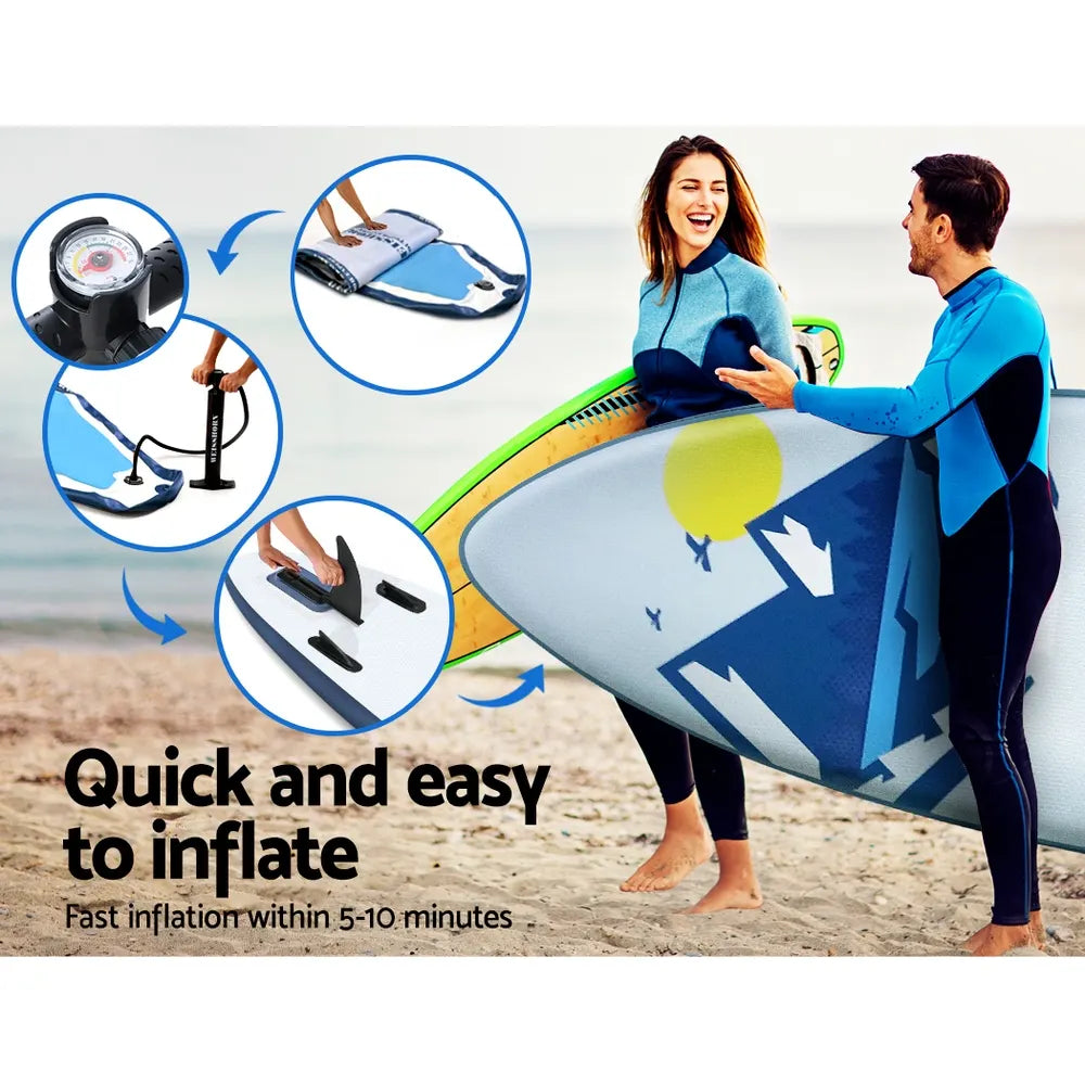 Weisshorn Stand Up Paddle Board 10.6ft Inflatable SUP Surfboard Paddleboard Kayak Surf Blue - Image 7