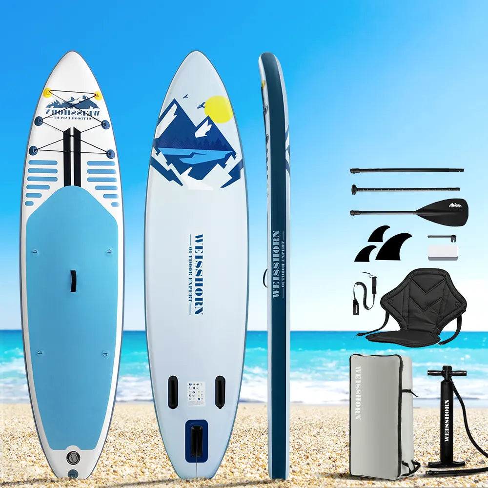 Weisshorn Stand Up Paddle Board 10.6ft Inflatable SUP Surfboard Paddleboard Kayak Surf Blue - Image 8