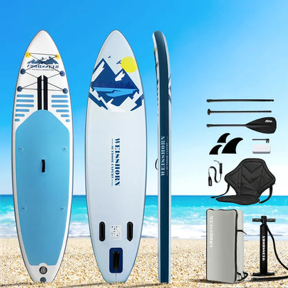 Weisshorn Stand Up Paddle Board 10.6ft Inflatable SUP Surfboard Paddleboard Kayak Surf Blue - Image 8