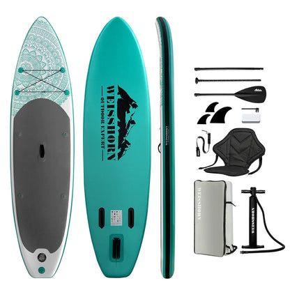 Weisshorn Stand Up Paddle Board 10.6ft Inflatable SUP Surfboard Paddleboard Kayak Surf Green - Image 3