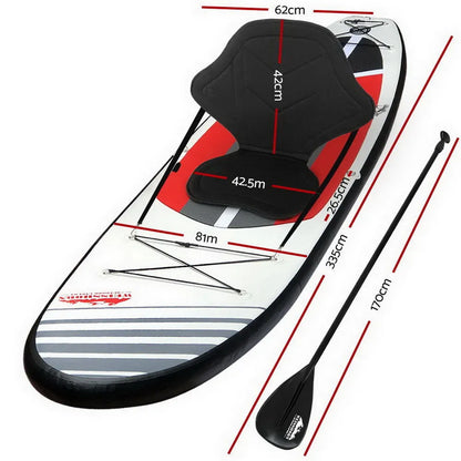 Weisshorn Stand Up Paddle Board 11ft Inflatable SUP Surfboard Paddleboard Kayak Surf Black - Image 2