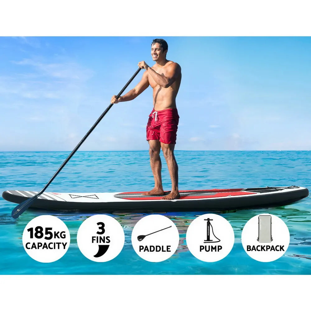 Weisshorn Stand Up Paddle Board 11ft Inflatable SUP Surfboard Paddleboard Kayak Surf Black - Image 4
