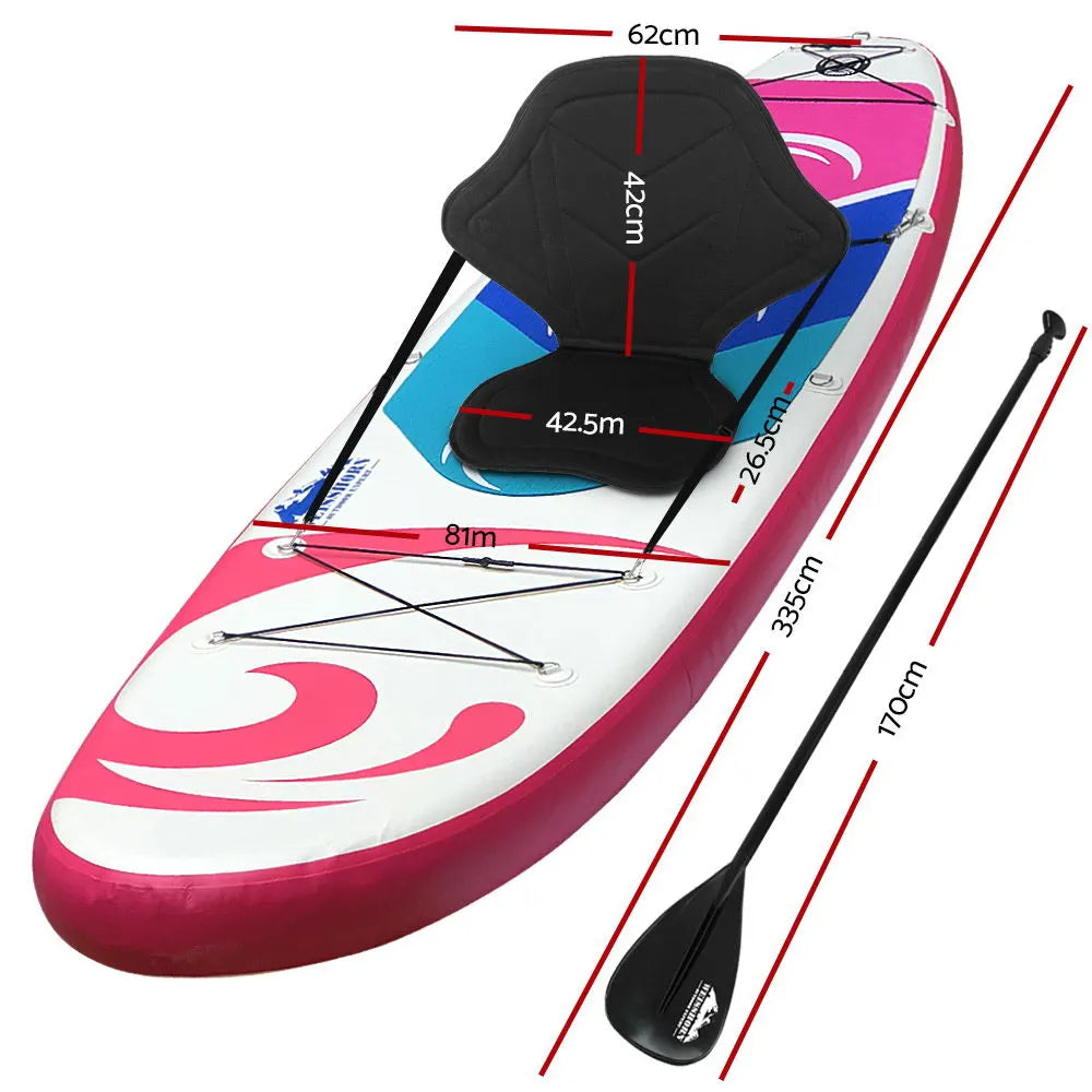 Weisshorn Stand Up Paddle Board 11ft Inflatable SUP Surfboard Paddleboard Kayak Surf Pink - Image 2
