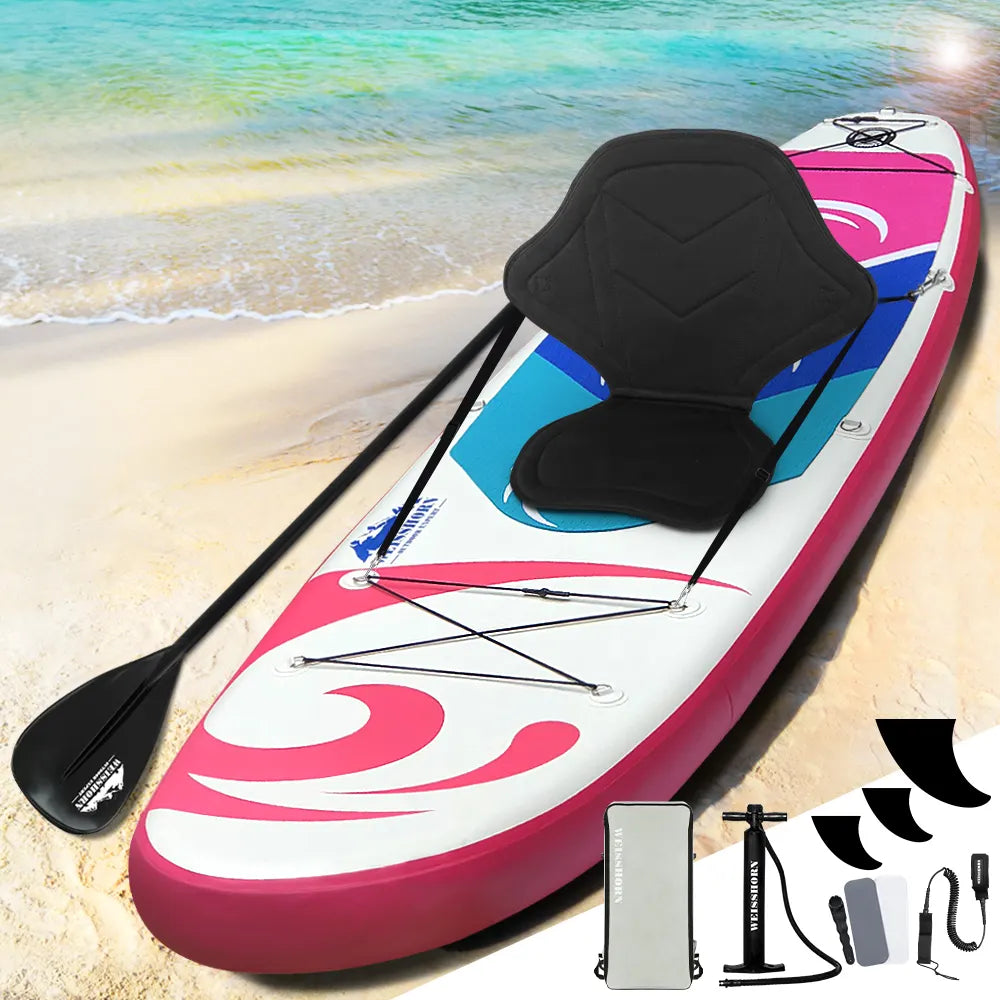 Weisshorn Stand Up Paddle Board 11ft Inflatable SUP Surfboard Paddleboard Kayak Surf Pink - Image 8