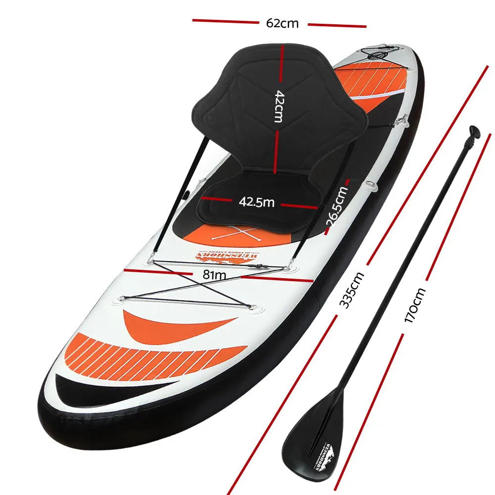 Weisshorn Stand Up Paddle Board 11ft Inflatable SUP Surfboard Paddleboard Kayak Surf Red - Image 2