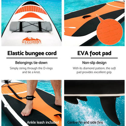 Weisshorn Stand Up Paddle Board 11ft Inflatable SUP Surfboard Paddleboard Kayak Surf Red - Image 5