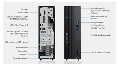 ASUS ExpertCentre D501 SFF PC Intel I5-14500 Win11 P B760 16GB 512GB SSD 330W 80+PLATINUM KB+MOUS... - Image 2