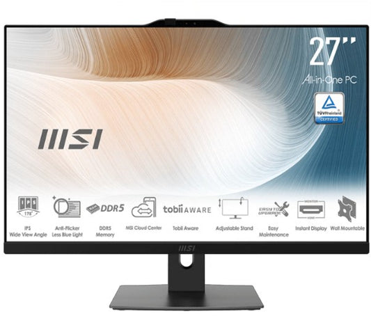 MSI Modern AM272P 1M-1219AU AIO Black, 27' Non-Touch, Core 7 150U/D5 16GB (2x8G)/1TB SSD/WiFi6/We...
