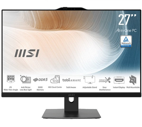 MSI Modern AM272P 1M-1219AU AIO Black, 27' Non-Touch, Core 5 120U/D5 2x8G/1TB SSD/WiFi6/Webcam/He...