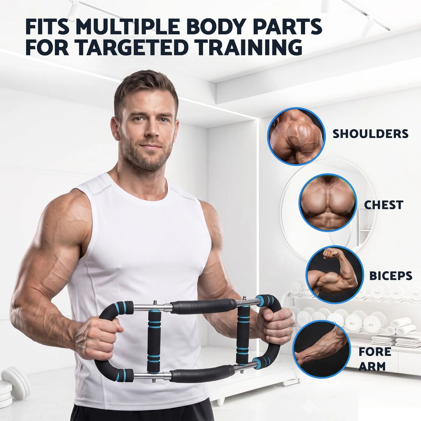 Everfit Twister Arm Exerciser 60-90lb Adjustable Chest Workout Equipment Home Gym Fitness - Image 7