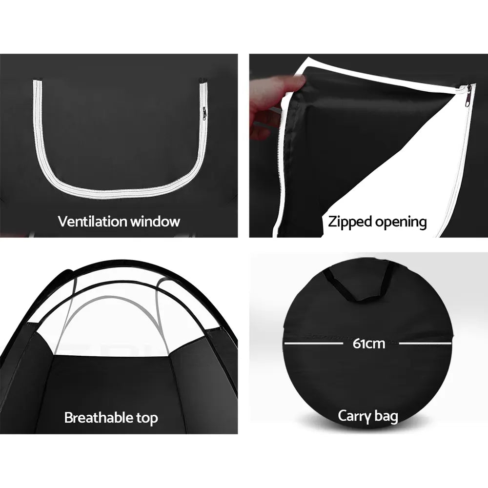 Portable Pop Up Tanning Tent - Black - Image 4