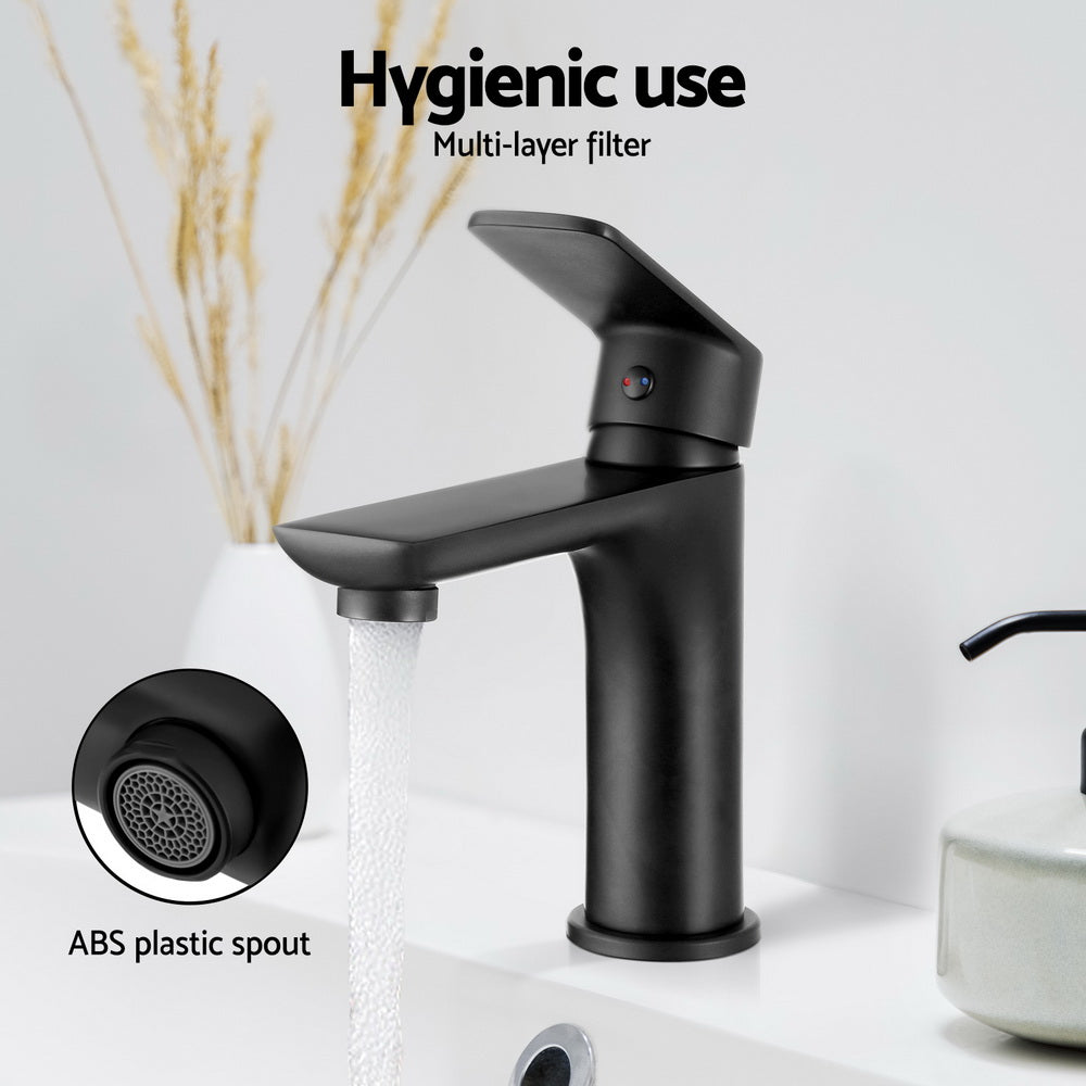 Cefito Bathroom Basin Mixer Tap Brass Faucet Vanity Laundry Sink Black - Image 7