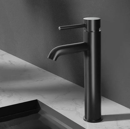 Cefito Bathroom Basin Mixer Tap Round Tall Faucet Vanity Laundry Black - Image 8