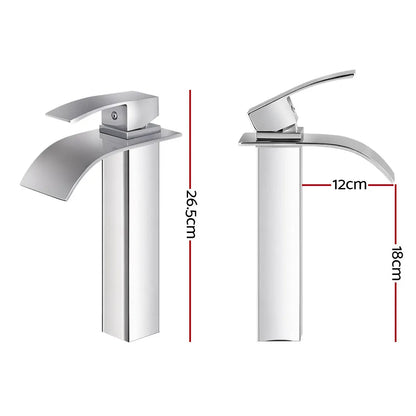 Cefito Bathroom Basin Mixer Tap Thin Tall Faucet Vanity Laundry Black - Image 2