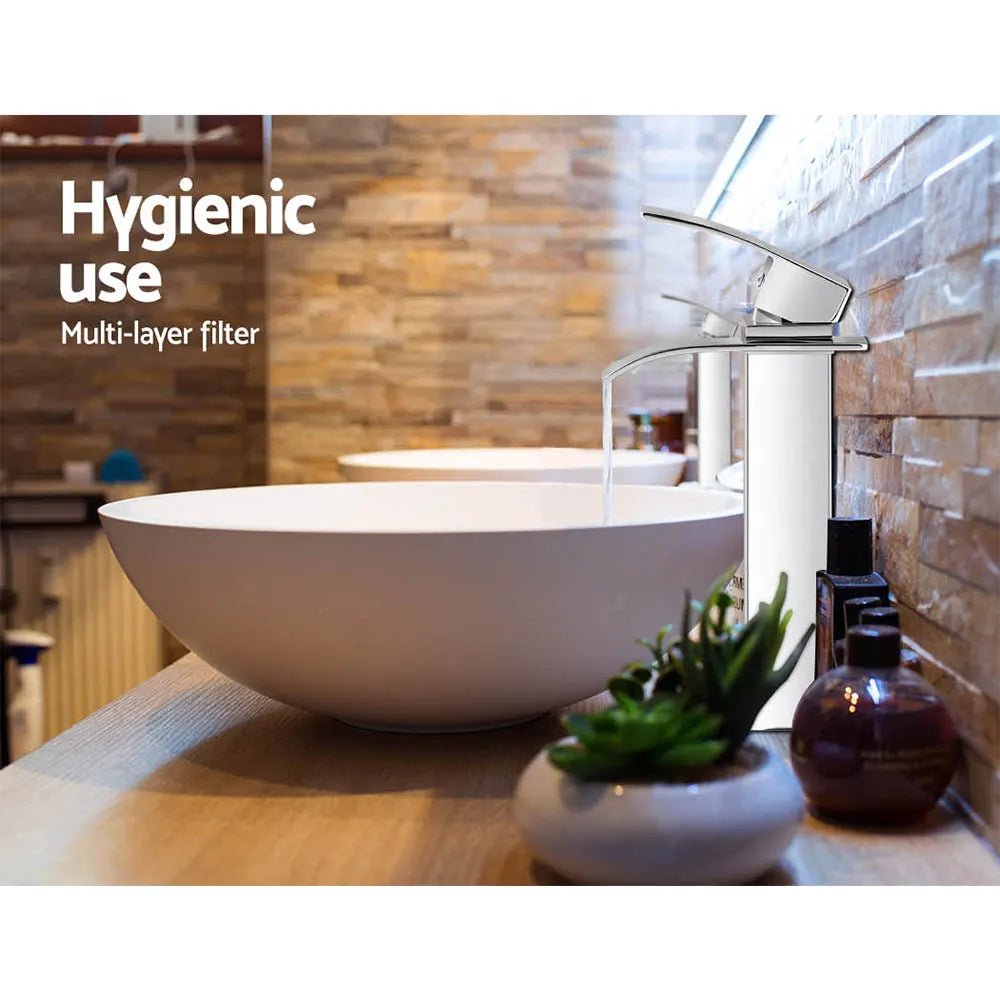 Cefito Bathroom Basin Mixer Tap Thin Tall Faucet Vanity Laundry Black - Image 5