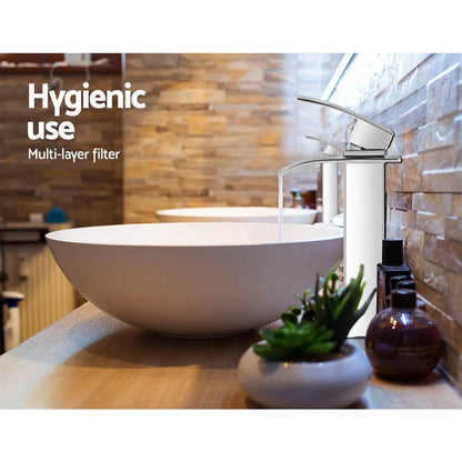 Cefito Bathroom Basin Mixer Tap Thin Tall Faucet Vanity Laundry Black - Image 5
