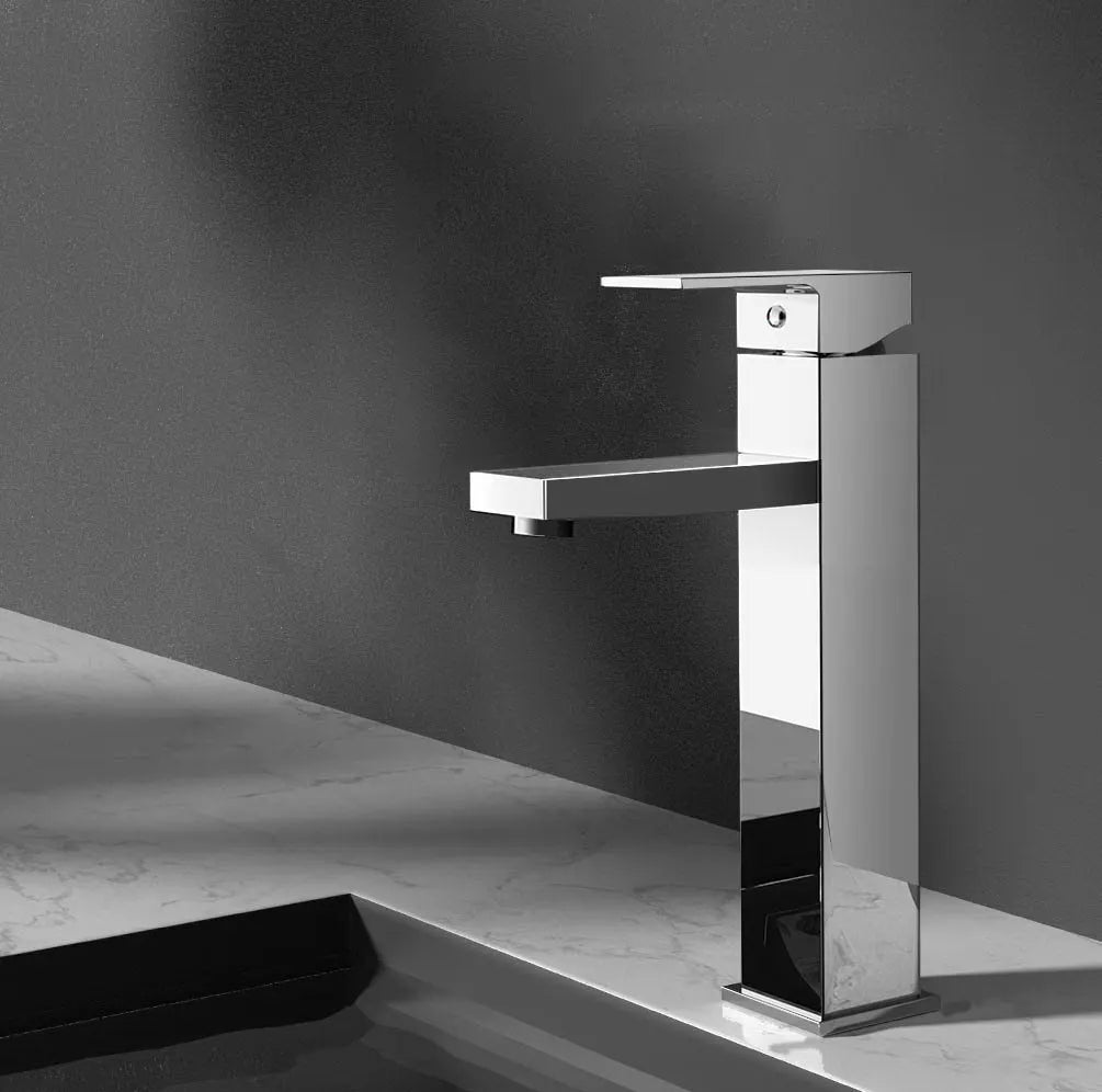 Cefito Bathroom Basin Mixer Tap Square Tall Faucet Vanity Laundry Chrome - Image 8