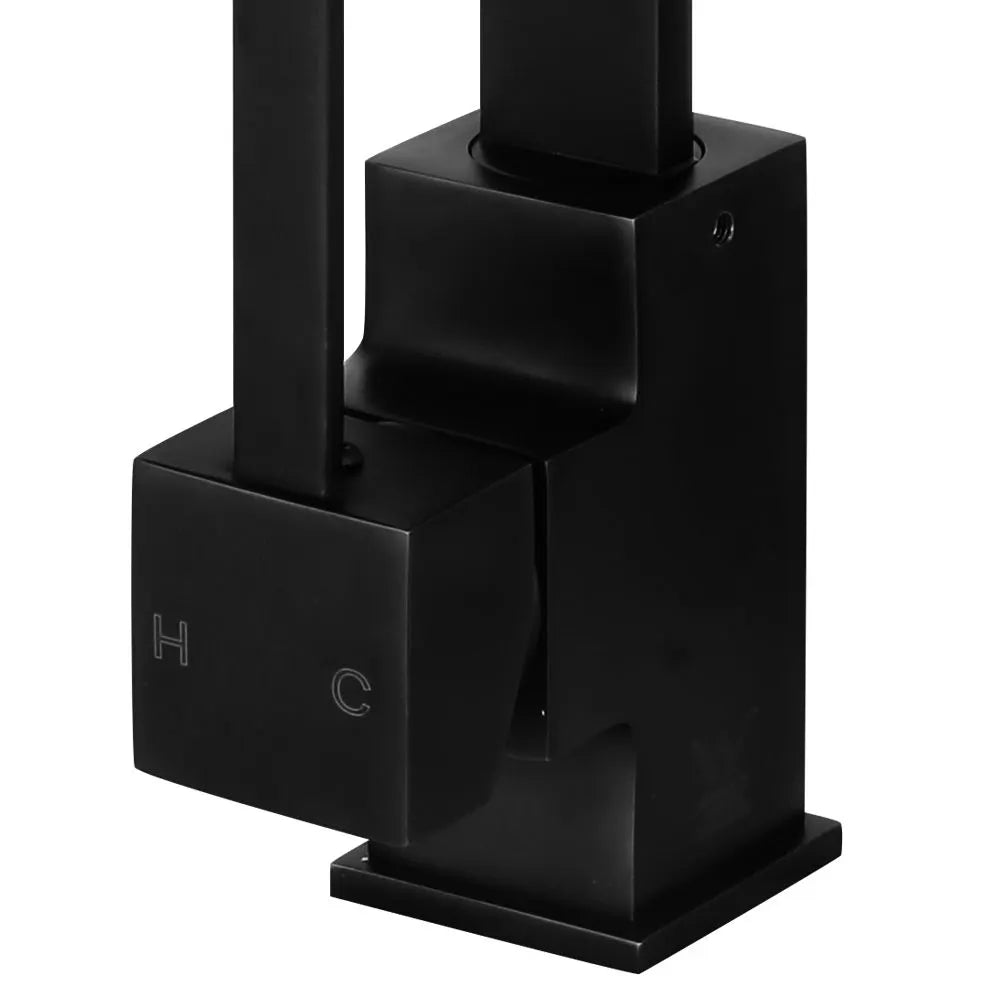 Cefito Kitchen Mixer Tap Mixer Square Sink Faucet Basin Laundry Black - Image 7