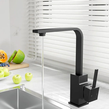 Cefito Kitchen Mixer Tap Mixer Square Sink Faucet Basin Laundry Black - Image 8