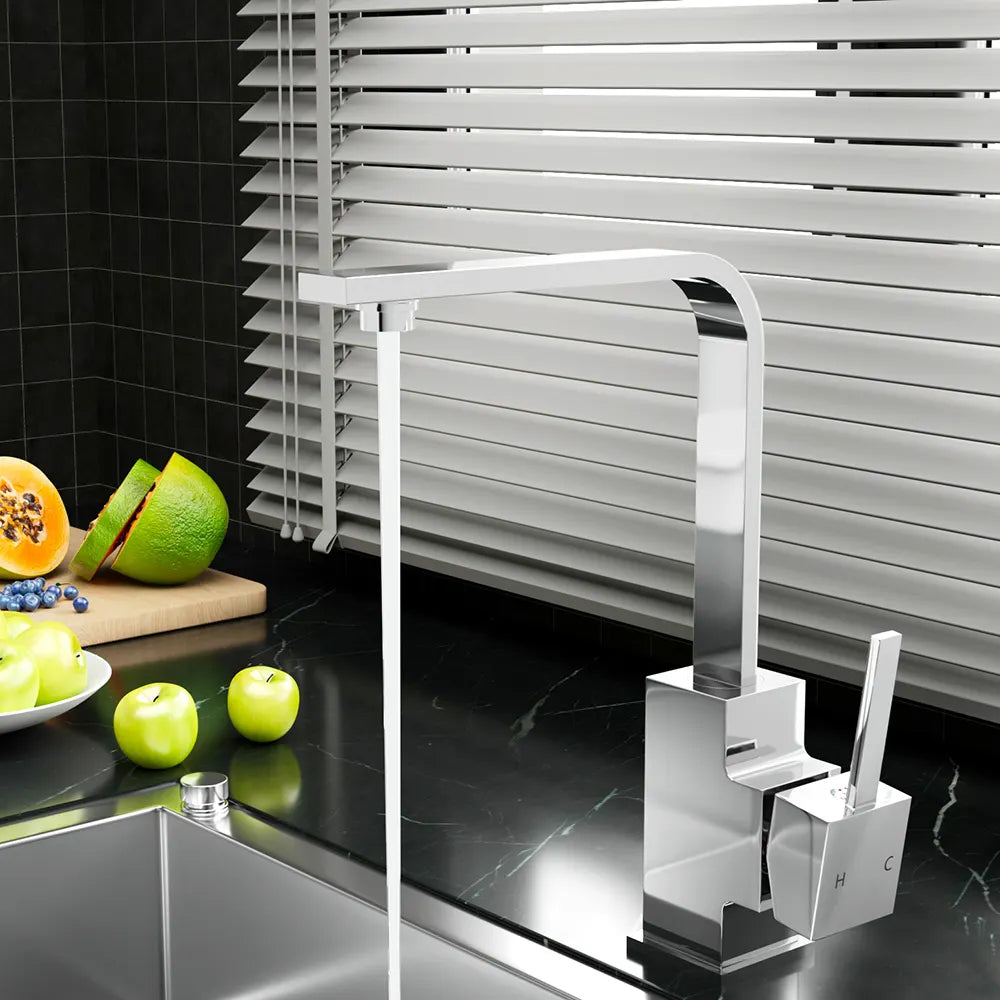 Cefito Kitchen Mixer Tap Mixer Square Sink Faucet Basin Laundry Chrome - Image 8